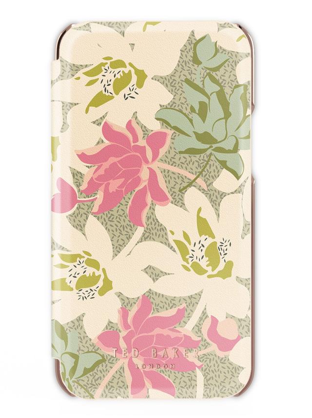 كفر سيليكون مع حافظة جلد iPhone 13 Pro Max Folio Case Flowers Cream Rose Gold من TED BAKER - SW1hZ2U6MzYyOTQz