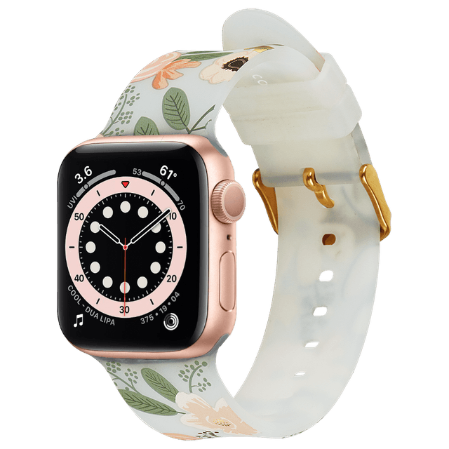سوار ساعة ابل ابيض مزخرف Band for 38-40mm Apple Watch Compatible with Apple Watch Series 1/2/3/4/5/6/SE من Rifle Paper Co - SW1hZ2U6MzYwNTg0