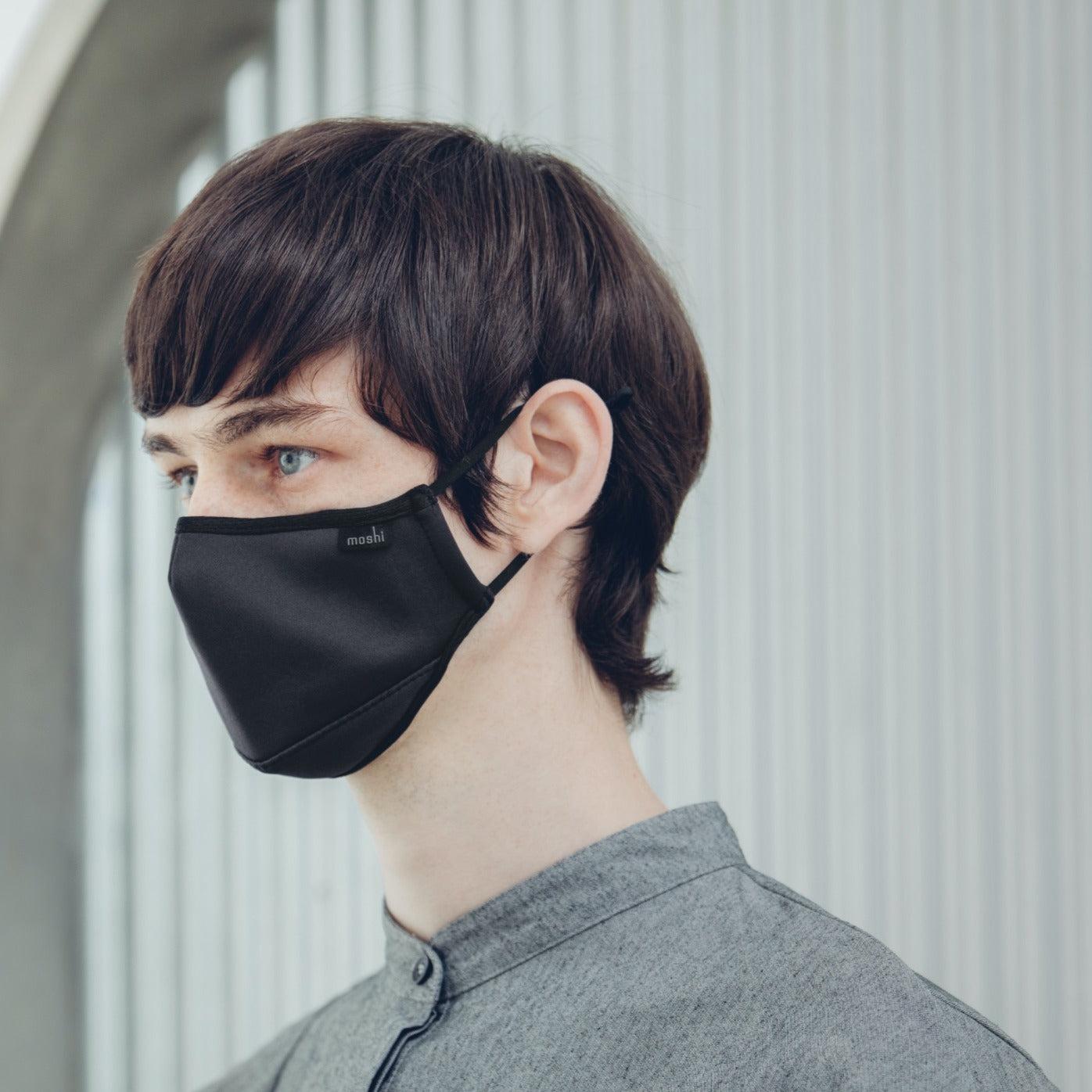 ماسك قماشي قياس لارج لون أسود OMNIGUARD Mask - Washable/Reusable Facial Mask Large - Moshi - cG9zdDozNjA3NDQ=