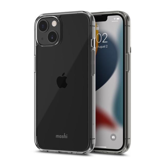 Moshi iGLAZE XT Apple iPhone 13 Case - Slim HardShell Cover, Drop Protection, Durable Hybrid Construction w/ Snapto System, Wireless Pass-Through Charging Compatible - Clear - SW1hZ2U6MzYxMDcz