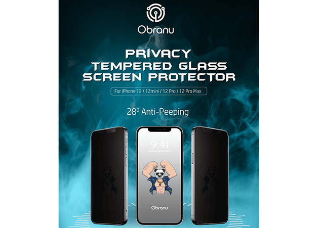 شاشة حماية للخصوصية Obranu Privacy Glass Screen Protector For iPhone 12 / 12mini / 12 pro / 12 pro max - SW1hZ2U6MzUzODcx