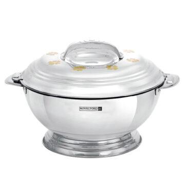 طبق تقديم الطعام كلاسيكي من الستانلس الستيل الفخم بسعة 3.5 ليتر | Royalford Golden Stainless Steel Hot Pot