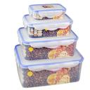 Royalford 4Pcs Food Storage Container Transparent Container | Reusable, Airtight Storage Box with Snap Locking Lid | Freezer Safe| Portable Meal Prep Bento Lunch Box | Portable & Stackable Design - SW1hZ2U6NDQyMTU1