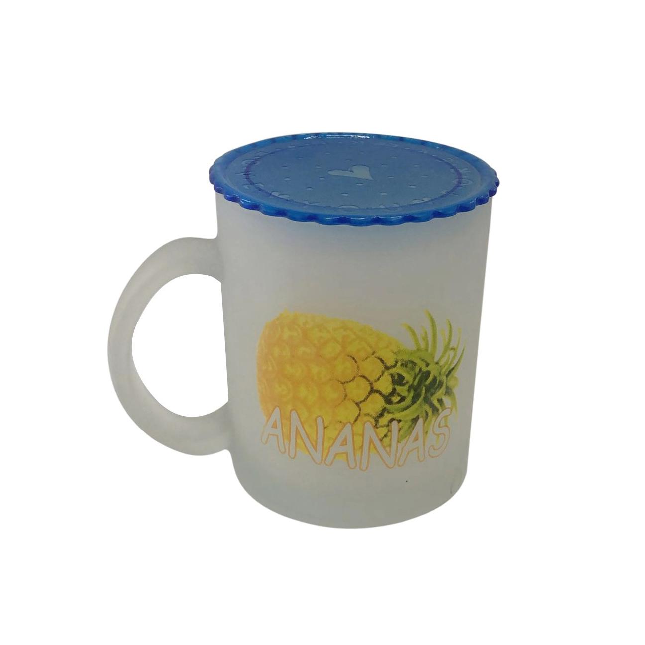 كوب بسعة 10 أونصة مع غطاء Delcasa 10 Oz Fruit Design Frosty Mug With Lid