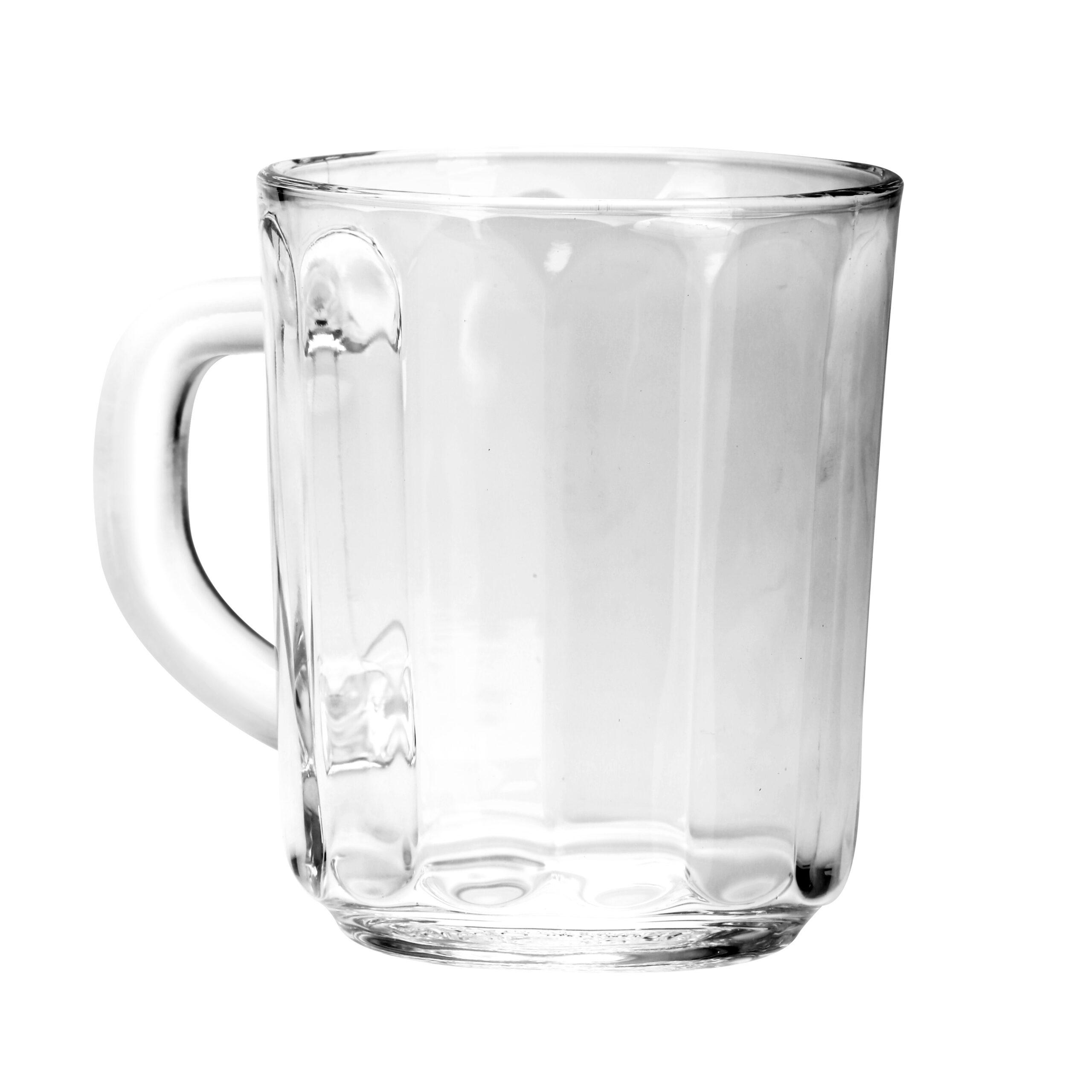 مجموعة أكواب زجاجية 3 قطع بسعة 240 مل Delcasa 3Pcs 240Ml/8Oz Glass Cup With Handle