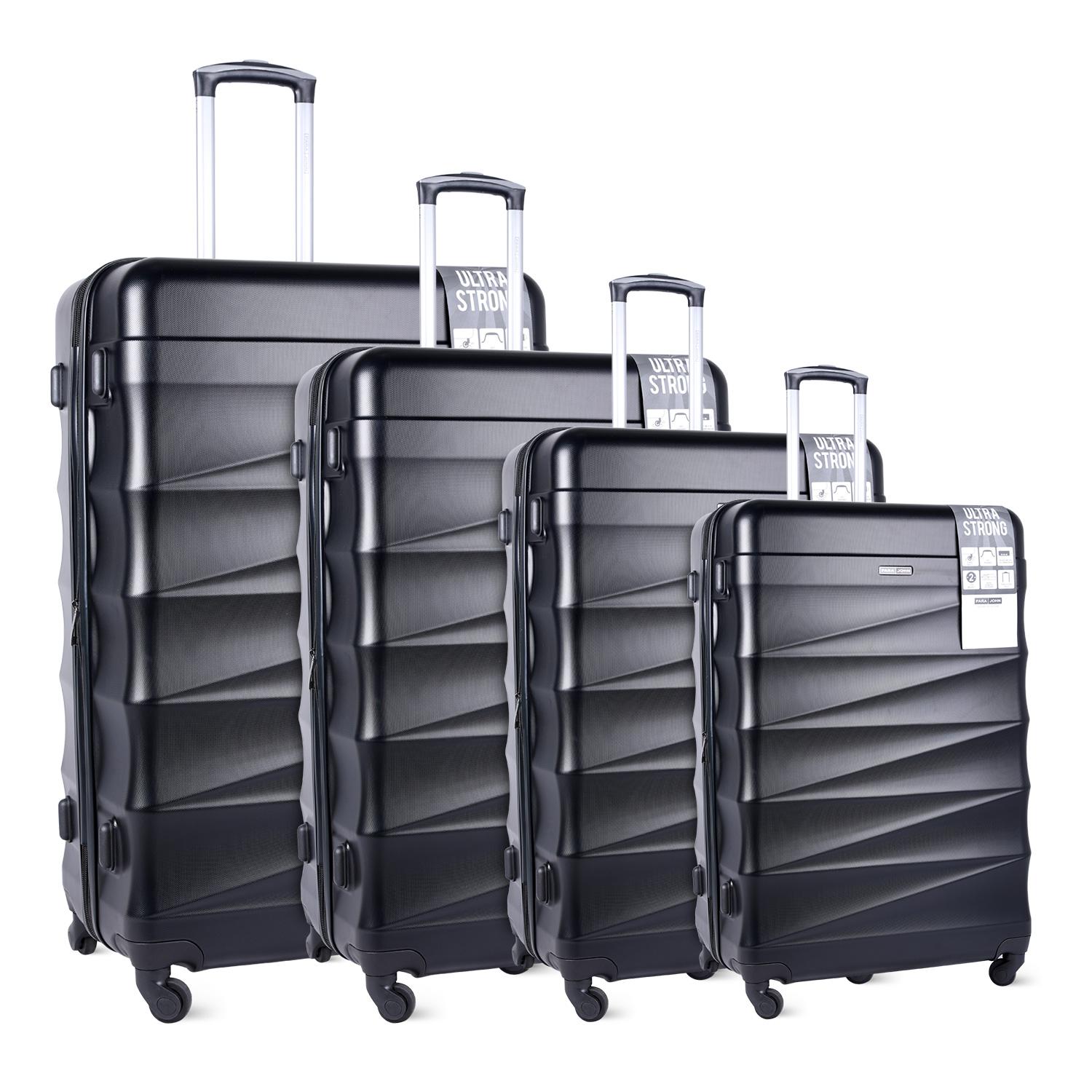 طقم حقائب سفر 4 حقائب (20 ، 24 ، 28 ، 32) بوصة مادة PVC أسود PARA JOHN - 4 Pcs Alle Trolley Luggage Set, Black