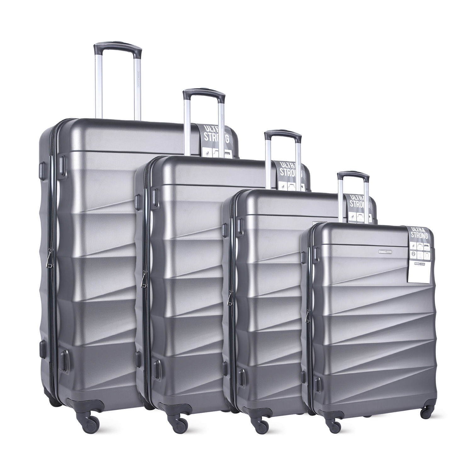 طقم حقائب سفر 4 حقائب (20 ، 24 ، 28 ، 32) بوصة مادة PVC أسود PARA JOHN - Travel Luggage Suitcase Set of 4 - Hard Shell Luggage Spinner - (20 ، 24 ، 28 ، 32) inch