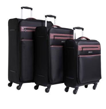 طقم حقائب سفر 3 حقائب مادة البوليستر بعجلات دوارة (20 ، 24 ، 28) بوصة أسود PARA JOHN – Travel Luggage Suitcase, Set of 3 – Trolley Bag, Carry On Hand Cabin Luggage Bag