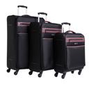 طقم حقائب سفر 3 حقائب مادة البوليستر بعجلات دوارة (20 ، 24 ، 28) بوصة أسود PARA JOHN – Travel Luggage Suitcase, Set of 3 – Trolley Bag, Carry On Hand Cabin Luggage Bag - SW1hZ2U6NDM3NjU2