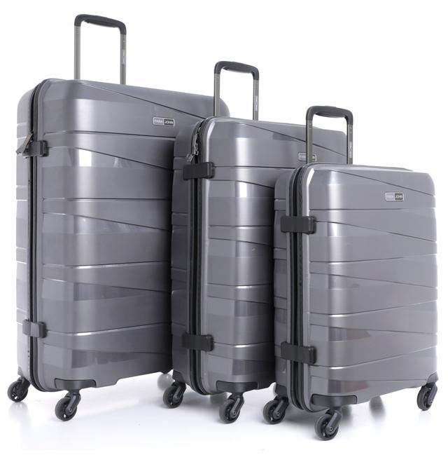 طقم حقائب سفر 3 حقائب مادة ABS بعجلات دوارة (20 ، 24 ، 28) بوصة رمادي PARA JOHN - Travel Luggage Suitcase Set of 3 - Trolley Bag, Carry On Hand Cabin Luggage Bag - Lightweight (20 ، 24 ، 28) inch - SW1hZ2U6NDM3ODMz