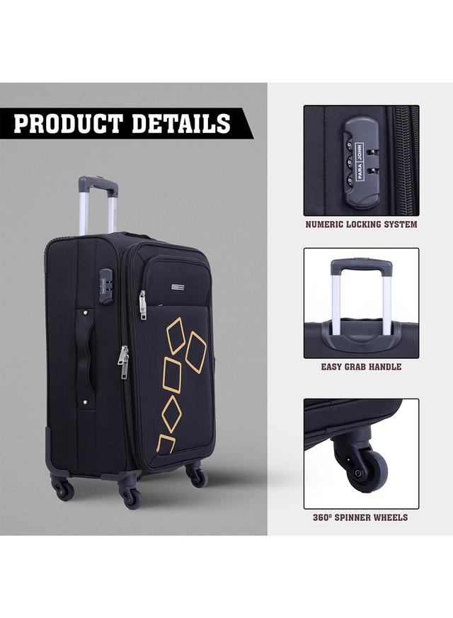 طقم حقائب سفر 4 حقائب نايلون بعجلات دوارة (20 ، 24 ، 28 ، 32) بوصة أسود PARA JOHN - Travel Luggage Suitcase Set of 4 - Trolley Bag (20 ، 24 ، 28 ، 32) inch - SW1hZ2U6NDM4Mjc5