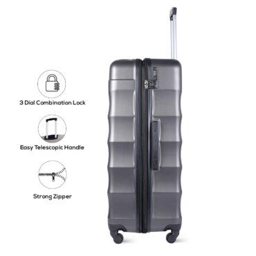 طقم حقائب سفر 4 حقائب (20 ، 24 ، 28 ، 32) بوصة مادة PVC أسود PARA JOHN - Travel Luggage Suitcase Set of 4 - Hard Shell Luggage Spinner - (20 ، 24 ، 28 ، 32) inch