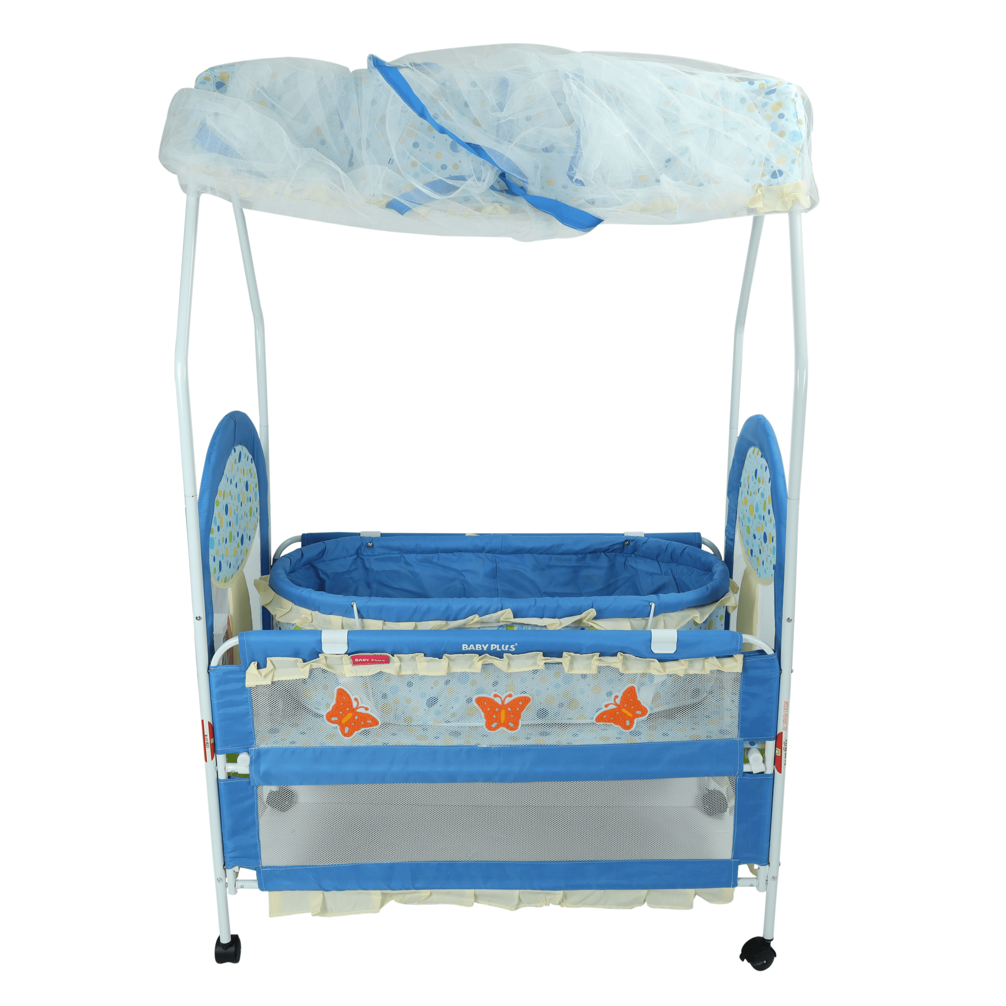 سرير للأطفال مع ناموسية Baby Crib - Height Adjustable - Mosquito Net For Bassinet And Cot - Baby Plus