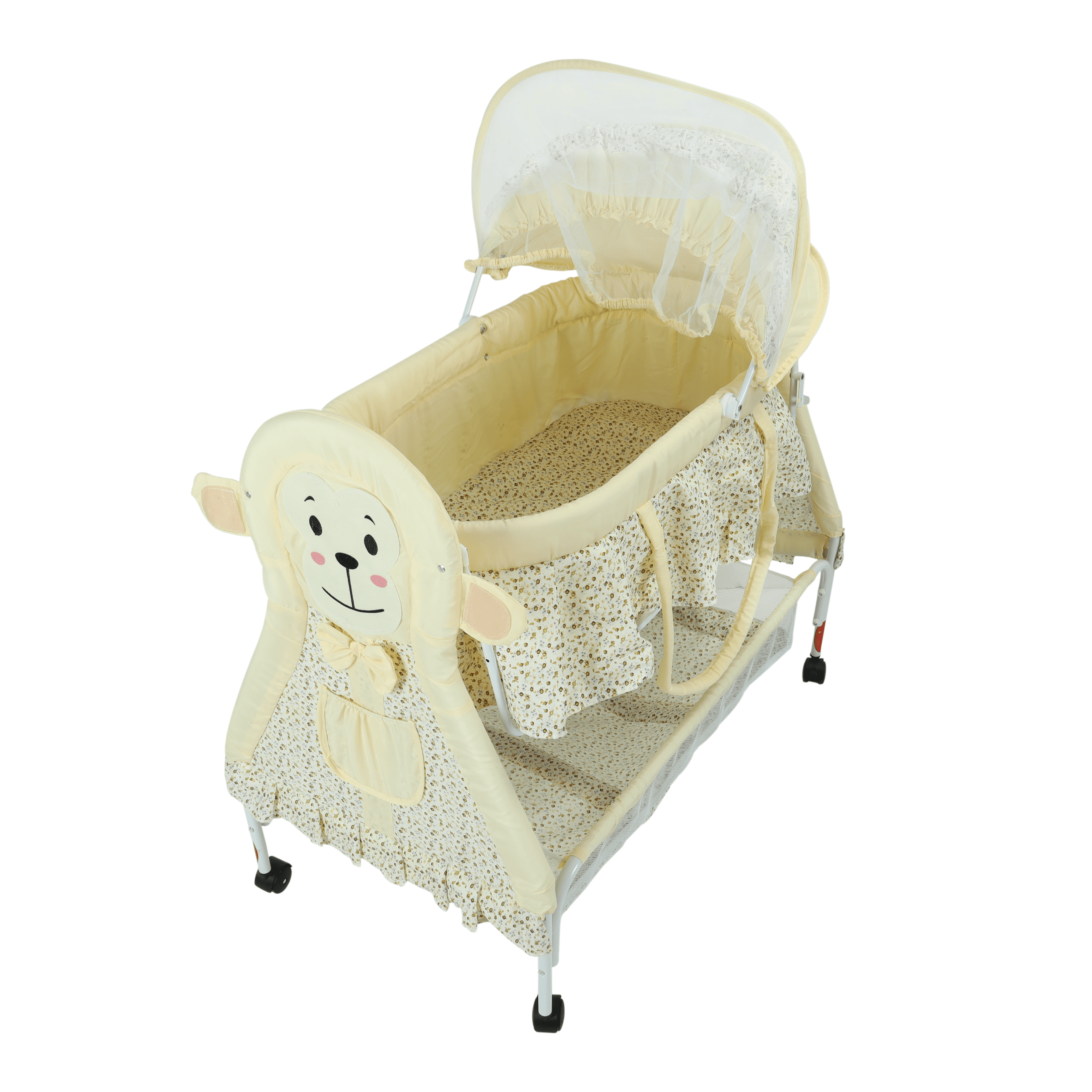سرير للأطفال مع ناموسية سكري Baby Cradle With Swing Function And Mosquito Net - Baby Plus