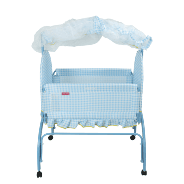 سرير للأطفال أزرق Baby Cradle With Swing Function And - Baby Plus