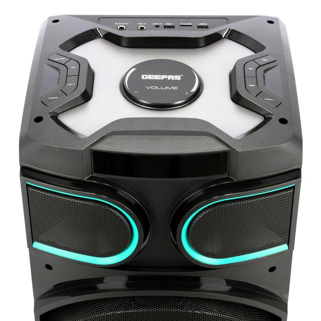سماعات مع ميكروفون بلوتوث قابلة لإعادة الشحن جيباس Geepas Rechargeable Bluetooth Professional Speaker - SW1hZ2U6NDQ5MDY0