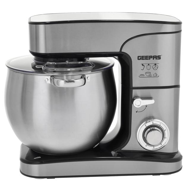 Geepas Kitchen Machine, Powerful Copper Motor 2000W, GSM43042 - 12L Capacity Stainless Steel Bowl,6 Level Mixing Speed Control,2 Years Warranty, LED Power Indicator, Bowl with Handles,6 Speed with Pulse - SW1hZ2U6NDM5MTkx