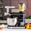 Geepas Multi-Function Kitchen Machine, GSM43045 | 8.5L Stainless Steel Bowl With Lid | 1.5L Glass Blender Jar | Meat Grinder | 6 Speed Control | Kitchen Electric Mixer With Dough Hook, Whisk, Beater - SW1hZ2U6NDU1MjY5