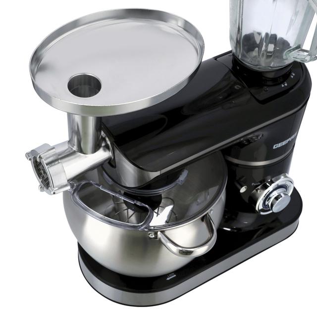 Geepas Multi-Function Kitchen Machine, GSM43045 | 8.5L Stainless Steel Bowl With Lid | 1.5L Glass Blender Jar | Meat Grinder | 6 Speed Control | Kitchen Electric Mixer With Dough Hook, Whisk, Beater - SW1hZ2U6NDU1Mjk1