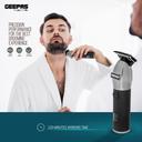Geepas Rechargeable Hair Clipper with LED Display, GTR56028 | Lithium Battery, 120mins Working | Stainless Steel Blades | Travel Lock | USB Charging | 4 Guide Combs - SW1hZ2U6NDQ1MTcz