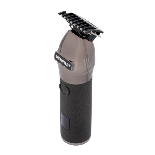 Geepas Rechargeable Hair Clipper with LED Display, GTR56028 | Lithium Battery, 120mins Working | Stainless Steel Blades | Travel Lock | USB Charging | 4 Guide Combs - SW1hZ2U6NDQ1MTc1