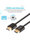 وصلة (كيبل) 4K HDMI بموصلات مطلية بالذهب 1.5 متر أسود Promate - 4K HDMI Cable, High-Speed 1.5 Meter HDMI Cable with 24K Gold Plated Connector Black - SW1hZ2U6NTE1NDAy