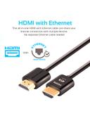 وصلة (كيبل) 4K HDMI بموصلات مطلية أسود Promate - 4K HDMI Cable, High-Speed HDMI Cable with 24K Gold Plated Connector Black - SW1hZ2U6NTE1NDQ5