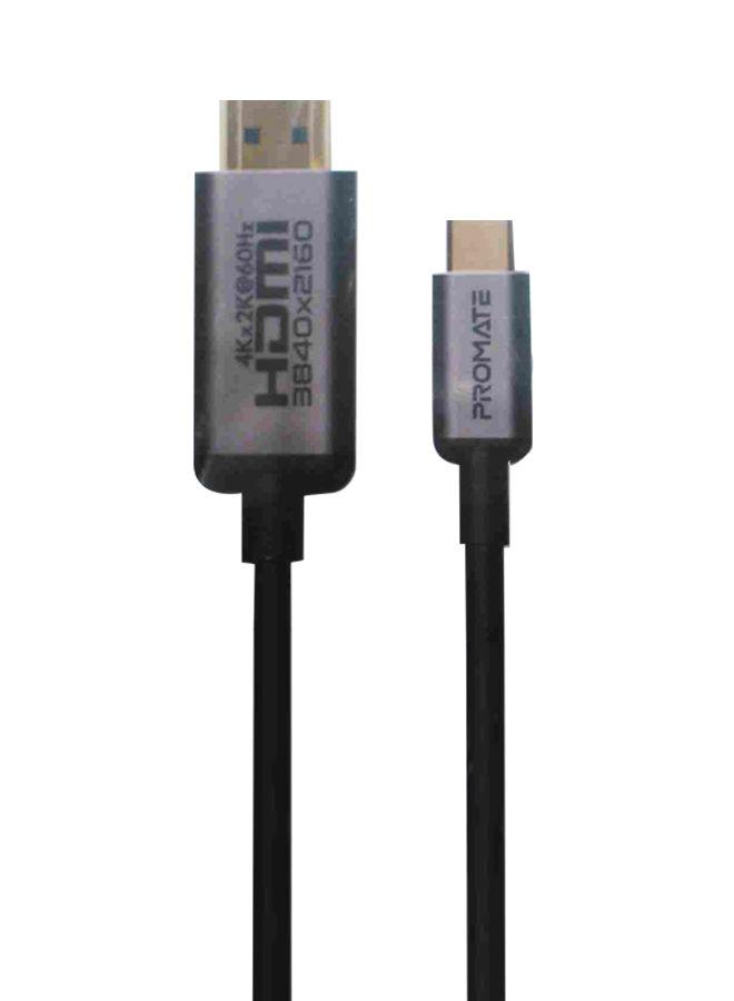 كبل الفيديو 4k من Type-c إلى HDMI  يدعم Thunderbolt 3 رمادي | Premium USB Type-C to 4K 60Hz HDMI Cable Adapter