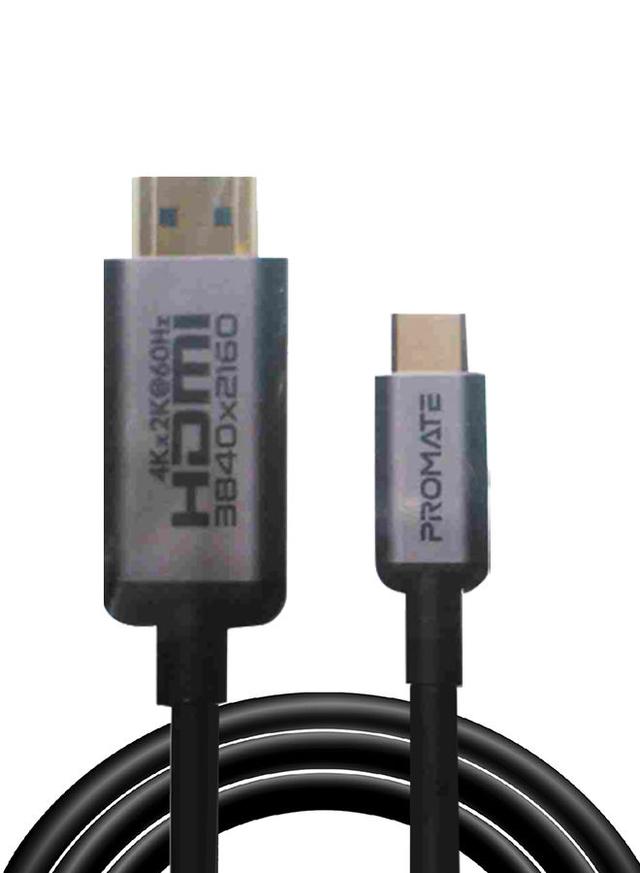 كبل الفيديو 4k من Type-c إلى HDMI  يدعم Thunderbolt 3 رمادي | Premium USB Type-C to 4K 60Hz HDMI Cable Adapter - SW1hZ2U6NTE1Nzc2