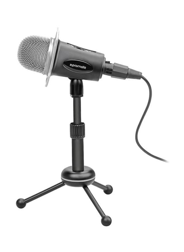 مايكرفون إحترافي سلكي مع قاعدة Professional Condenser Recording Podcast Microphone - Promate - SW1hZ2U6NTEyNDU5