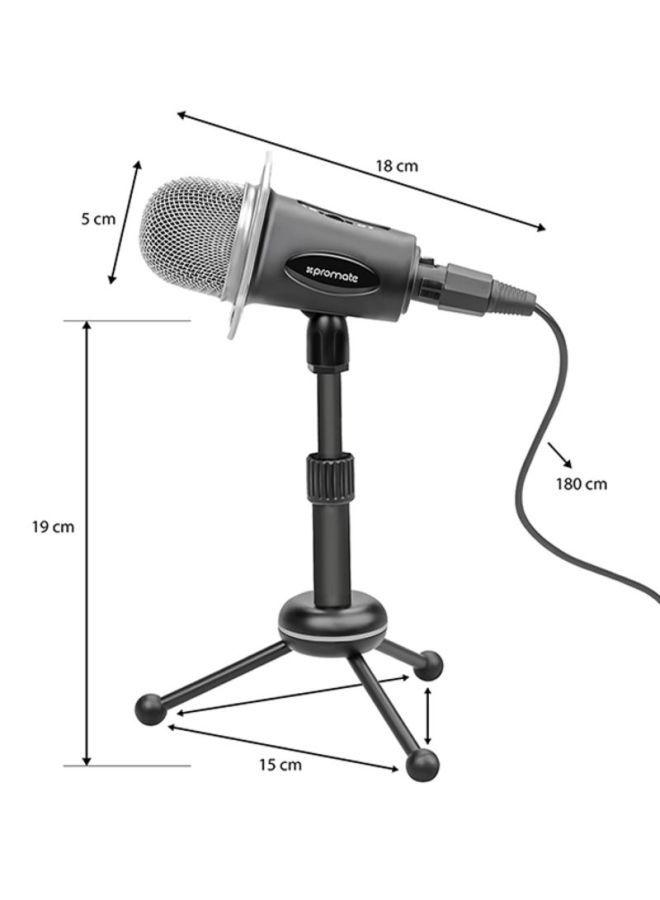 مايكرفون إحترافي سلكي مع قاعدة Professional Condenser Recording Podcast Microphone - Promate - cG9zdDo1MTI0NjE=