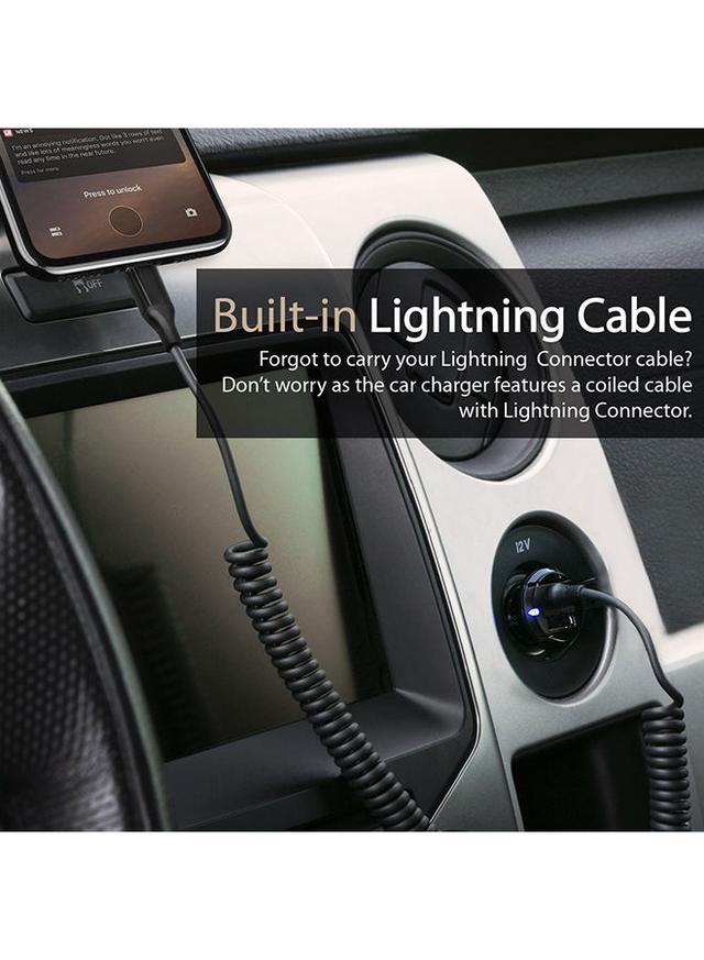شاحن ولاعة سيارة سريع lightning و USB-A أسود | VolTrip-C Car Charger Adapter - SW1hZ2U6NTE1NDk5