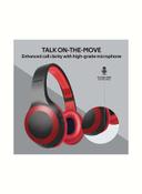 سماعات بلوتوث أحمر Heavy Bass Over-Ear Bluetooth Headphones - Promate - SW1hZ2U6NTEyMDc1