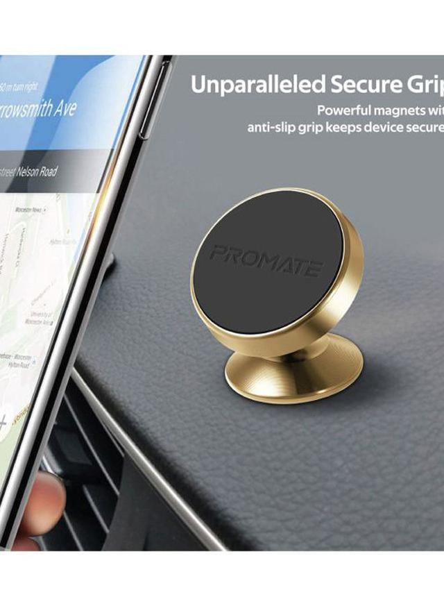 حامل فتحة تهوية السيارة للهواتف الذكية ذهبي و أسود Promate - Magnetic Car Phone Holder, Multi-Angle 360 Degree Gold / Black - SW1hZ2U6NTE0MzEx