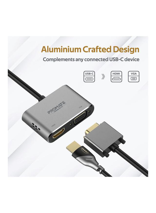 محول USB-C إلى VGA و HDMI رمادي | USB-C To VGA And HDMI Adapter - SW1hZ2U6NTE1NzQ4