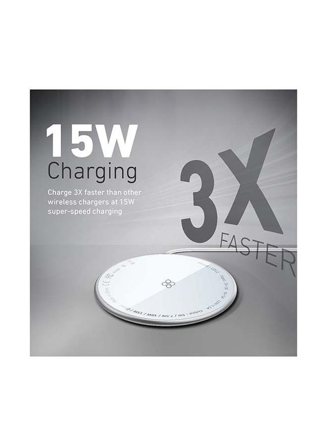 promate Ultra-Fast 15W Mag-Safe Qi Magnetic Charging Pad With USB-C Connector For iPhone 12 Silver - SW1hZ2U6NTEyNjA1