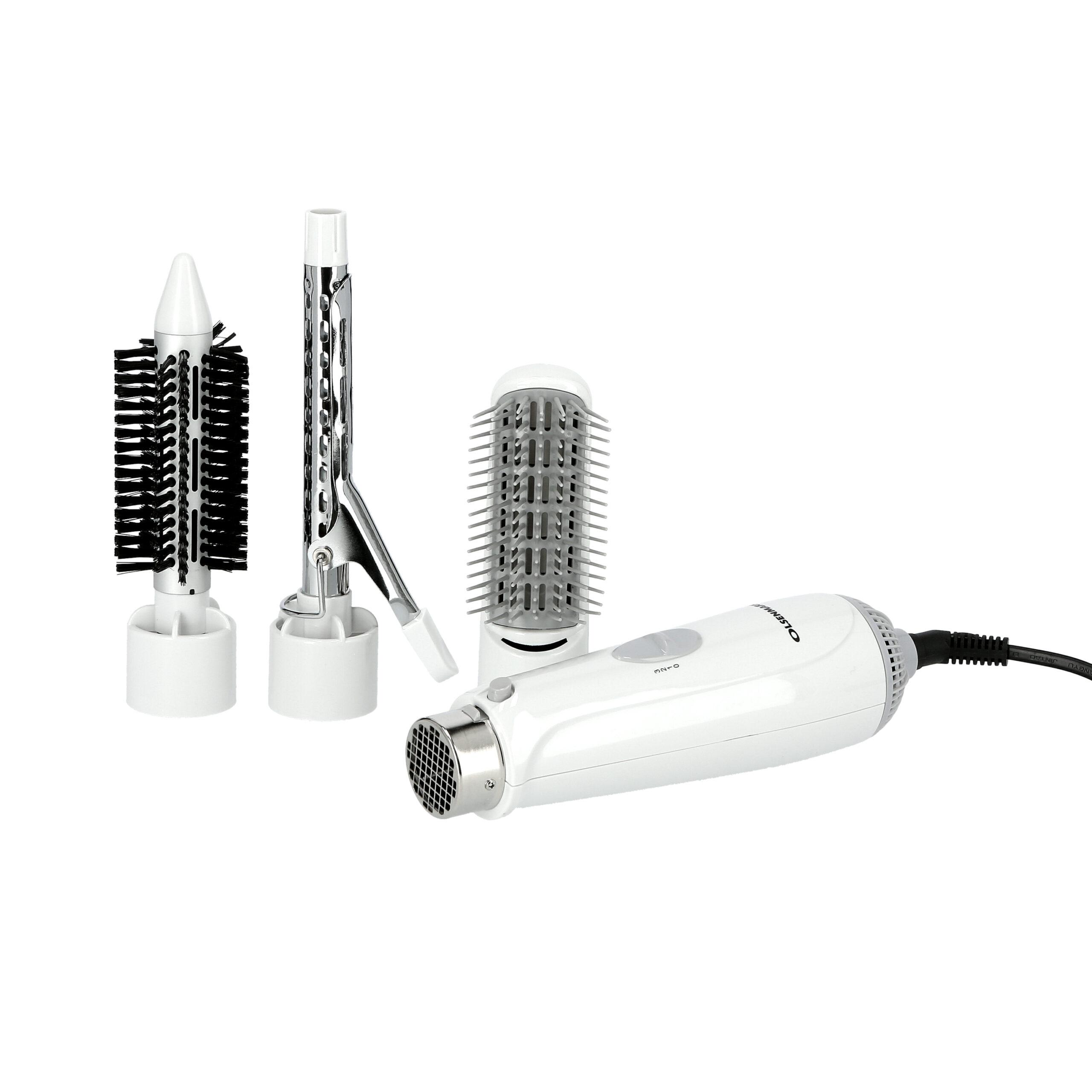 مجموعة تصفيف الشعر 4في1 750W لون أبيض 4In1 Hot Air Styler, Brush, Volumizer, Curler - Hot Air Brush