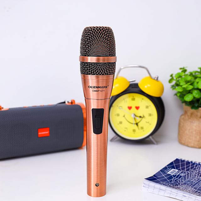 Olsenmark Microphone with Metal Capsule Body, OMMP1271 - Handheld Mic for Karaoke Singing, Speech, Wedding, Stage and Outdoor Activity - SW1hZ2U6NDQ5MzY3