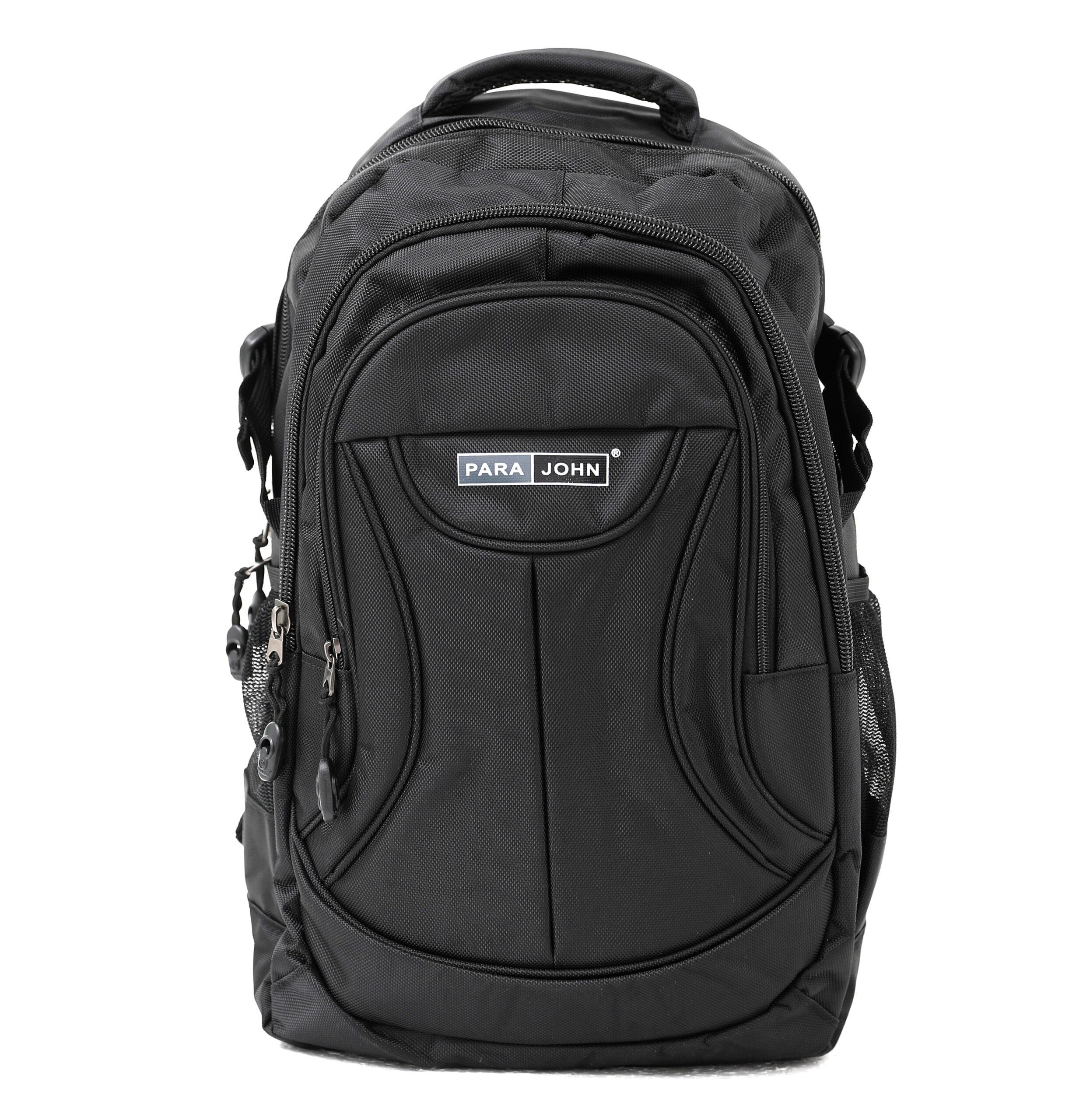 شنطة نايلون متعددة الإستخدامات قياس 16 إنش لون أسود Backpack 16''- Unisex Adults' Backpack - Multi-functional - PARA JOHN