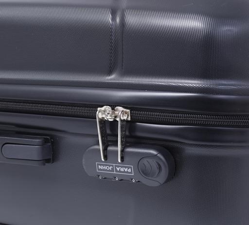 طقم حقائب سفر 3 حقائب مادة ABS بعجلات دوارة (20 ، 24 ، 28) بوصة أسود PARA JOHN - Hardside 3 Pcs Trolley Luggage Set, Black