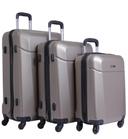 طقم حقائب سفر 3 حقائب مادة ABS بعجلات دوارة (20 ، 24 ، 28) بوصة بيج PARA JOHN - Hardside 3 Pcs Trolley Luggage Set, Champagne - SW1hZ2U6NDM3MTkx
