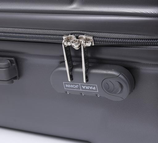 طقم حقائب سفر 3 حقائب مادة ABS بعجلات دوارة (20 ، 24 ، 28) بوصة رمادي غامق PARA JOHN - Hardside 3 Pcs Trolley Luggage Set, Dark Grey - SW1hZ2U6NDM3MjIw