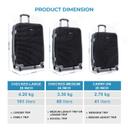 طقم حقائب سفر 3 حقائب مادة ABS بعجلات دوارة (20 ، 24 ، 28) بوصة أسود PARA JOHN - Abs Rolling Trolley Luggage Set, Black - SW1hZ2U6NDM3MjU2