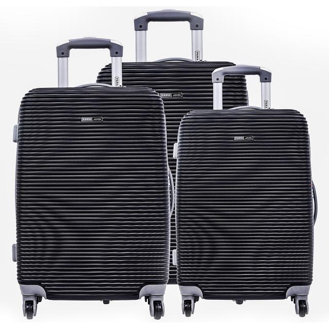 طقم حقائب سفر 3 حقائب مادة ABS بعجلات دوارة (20 ، 24 ، 28) بوصة أسود PARA JOHN - Abs Rolling Trolley Luggage Set, Black - SW1hZ2U6NDM3MjQ4