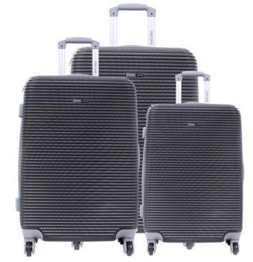 طقم حقائب سفر 3 حقائب مادة ABS بعجلات دوارة (20 ، 24 ، 28) بوصة رمادي غامق PARA JOHN - Abs Rolling Trolley Luggage Set, Dark Grey