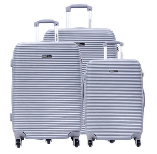طقم حقائب سفر 3 حقائب مادة ABS بعجلات دوارة (20 ، 24 ، 28) بوصة فضي PARA JOHN - Abs Rolling Trolley Luggage Set, Silver - SW1hZ2U6NDM3Mjk0