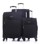 طقم حقائب سفر 3 حقائب مادة النايلون بعجلات دوارة (20 ، 24 ، 28) بوصة أسود PARA JOHN - Polyester Soft Trolley Luggage Set, Black - SW1hZ2U6NDM2ODI1