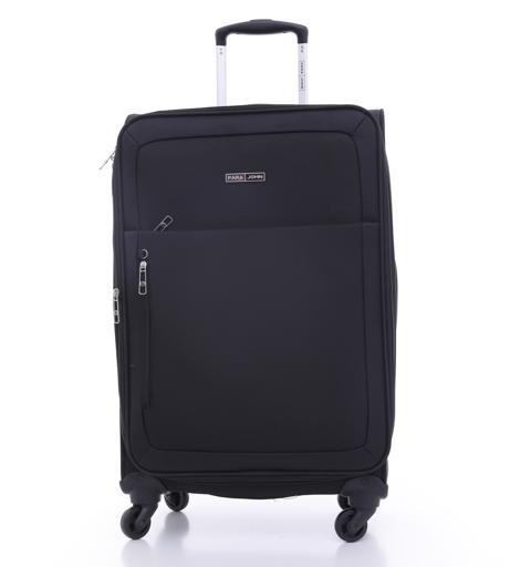 طقم حقائب سفر 3 حقائب مادة النايلون بعجلات دوارة (20 ، 24 ، 28) بوصة أسود PARA JOHN - Polyester Soft Trolley Luggage Set, Black - SW1hZ2U6NDM2ODI3