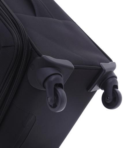 طقم حقائب سفر 3 حقائب مادة النايلون بعجلات دوارة (20 ، 24 ، 28) بوصة أسود PARA JOHN - Polyester Soft Trolley Luggage Set, Black - SW1hZ2U6NDM2ODMx