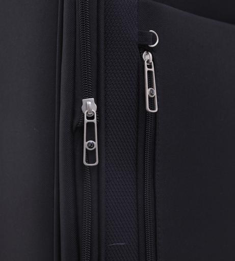 طقم حقائب سفر 3 حقائب مادة النايلون بعجلات دوارة (20 ، 24 ، 28) بوصة أسود PARA JOHN - Polyester Soft Trolley Luggage Set, Black